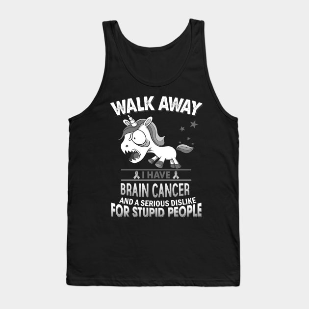 funny brain cancer grumpy unicorn warrior Tank Top by TeesCircle